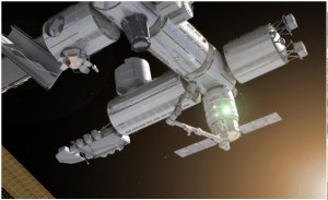 Artist's impression of Cygnus berthing with ISS (Credit: Orbital Sciences Corporation)