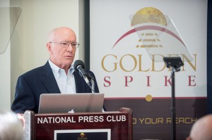 Gerry Griffin announcing the Golden Spike Company's project in December 2012 (Credits: Golden Spike).