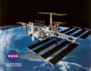 The International Space Station. Today, communications with Mission Control  was interupted for 3 hours (Credits: NASA).