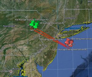 Trajectory of what is being called the Manhattan Meteor compiled by the American Meteor Society based on eyewitness reports (Credits: AMS).
