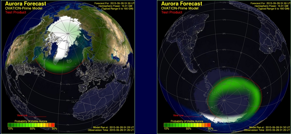 NOAA is testing a new aurora forecast model while its usual POES is out of commission (Credits: NOAA).