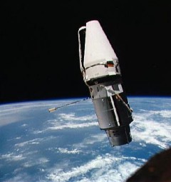 With the “jaws” of its docking collar shroud stuck partially open, the Augmented Target Docking Adaptor (ATDA) presented an alligator-like appearance to Tom Stafford and Gene Cernan (Credits: NASA).