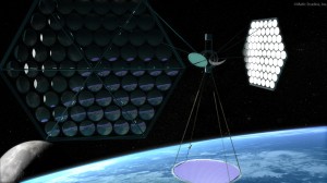 Artist's impression of space-based solar power system. (Credits: NSS).