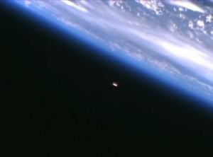 This image of the - for docking - approaching ATV-4 taken from the ISS, may show comparable detail level as the ground-based images