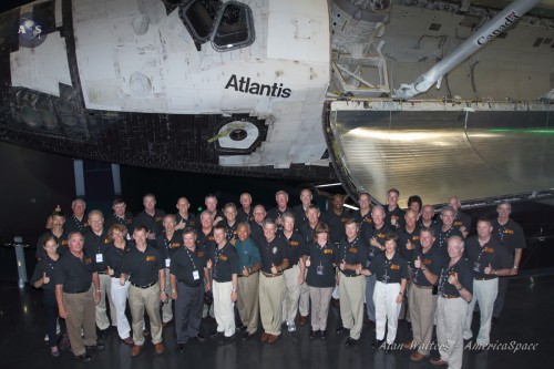 The Kennedy Space Center Visitor Complex opened its $100 million Atlantis Exhibit to the public Saturday, June 29. It was attended by astronauts who flew on each of the orbiter’s 33 missions, NASA and other officials, and thousands of guests (Credits: Alan Walters / awaltersphoto.com).