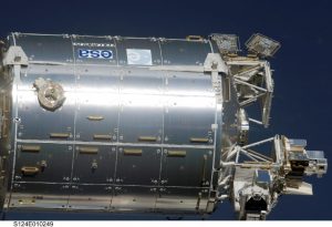 View of the Columbus module showing the  External Payload Facility where Solar is located (Credits: NASA).