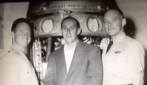 From left: Capt. Joe Kittinger, Bernard “Duke” Gildenberg, and Dr. David Simons (Credits: USAF/Foolish Earthling Productions).