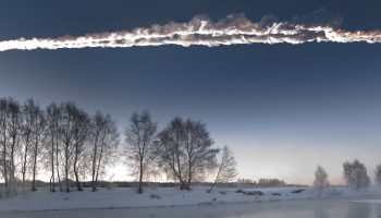 Shortly after 0900 local time, on a crisp February day in Chelyabinsk, Russia, Marat Ahmetvaleev went to one of his favorite spots to catch some photographs of the rising sun. Instead, he captured this streak of fire, smoke, and stone. At maximum brightness, the burning 17m rock travelled at 18.6km/s. ©Marat Ahmetvaleev http://marateaman.livejournal.com/