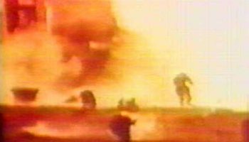 The first launch attempted of the R-16 ended in an unmitigated catastrophe now known as the Nedelin Disaster. This is footage recorded from the launch (Credits: USSR).