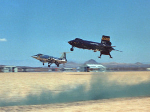 X-15 and F-104A chase plane landing. (NASA)