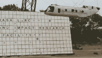 The former Marine helicopter's fuselage was painted in black polka dots as part of a high-speed photo technique (Credits: NASA0.