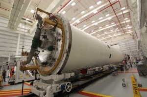 Orbital is currently processing another Antares rocket for the next Commercial Resupply Services mission, Orb-1, slated to take place this December at the Horizontal Integration Facility at Wallops (Credits: Alan Walters / AmericaSpace).