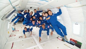 Astronaut training, such as the 2004 NASA parabolic flight exercise shown here, could soon become the subject of reality television (Credits: NASA).