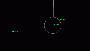 The motion of J002E3, showing how the object was captured into its current chaotic orbit around the Earth. The Sun is to the left in these animations. Animations created by Paul Chodas and Ron Baalke. Credits: NASA