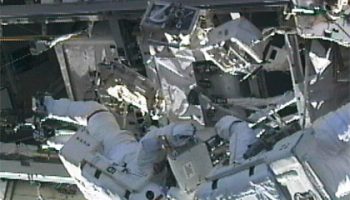 2010 EVA in which astronauts Douglas Wheelock and Tracy Caldwell Dyson replaced the same pump over the course of three EVA (Credits: NASA).