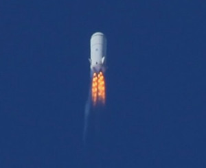 2011 test of Blue Origin's suborbital vehicle (Credits: Blue Origin).