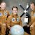 The crew of America’s final Skylab mission: Gerry Carr, Ed Gibson, and Bill Pogue. They were the first humans to spend New Year in space in 1973-74 (Credits: NASA).