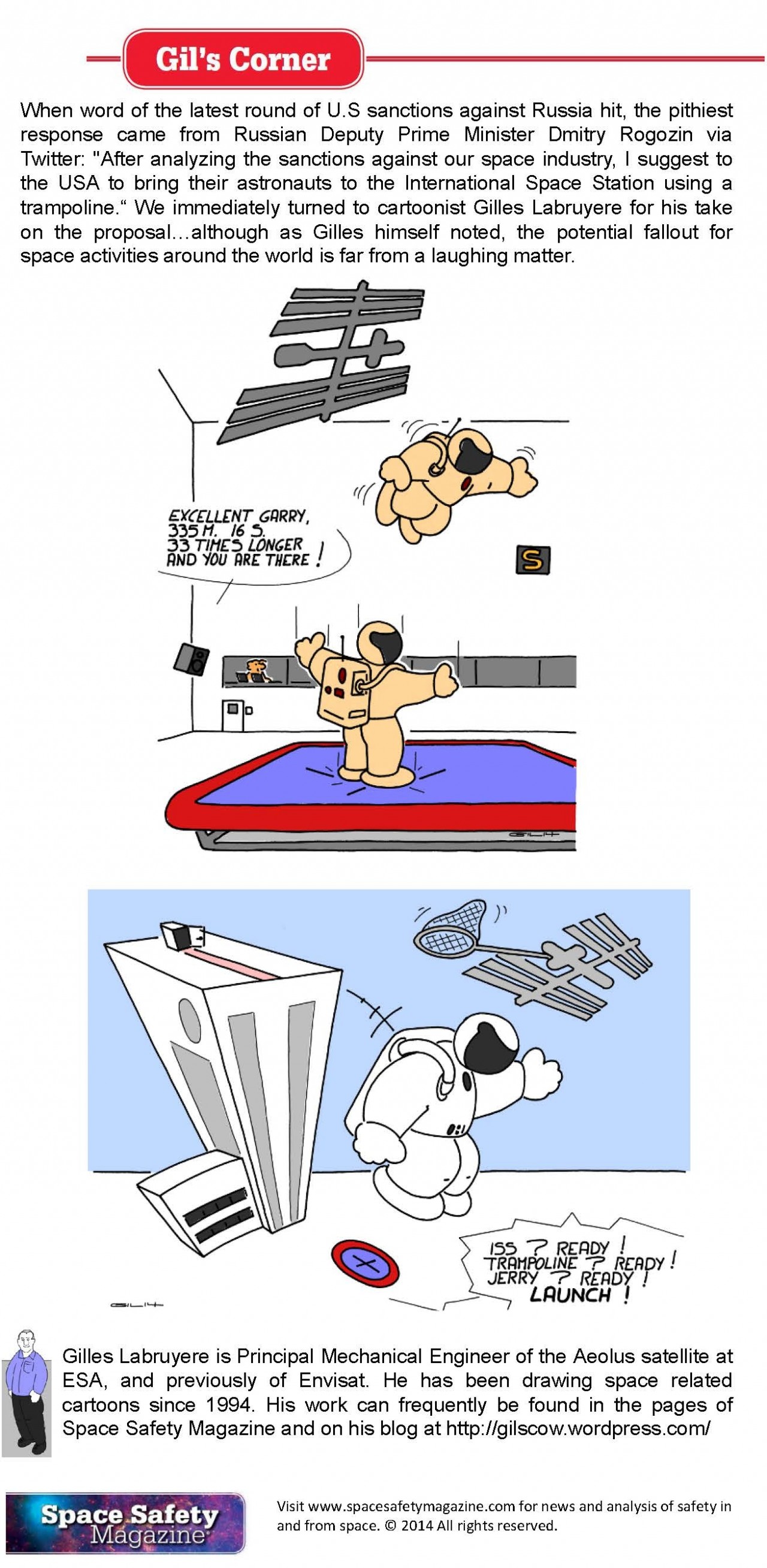 Gilles cartoon trampoline