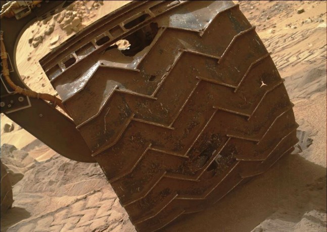 Mars rover Curiosity wheel damage