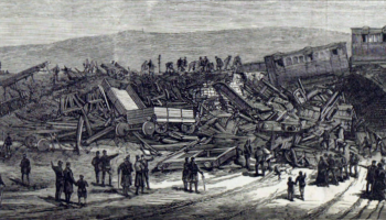 The scene of the railway accident near Aberdeen