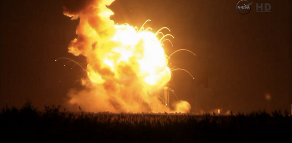 Orbital Sciences Antares Rocket explodes right after launch