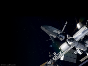 Artistic impression of SNC Dream Chaser docking to the International Space Station (Credits: Sierra Nevada Corporations).