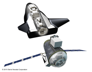 SNC Dream Chaser with Cargo Module. The cargo module will greatly increase the total capacity of the transportation system. (Credits: Sierra Nevada Corporations).