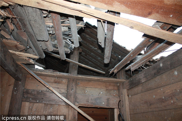Long March IIIB rocket debris hit two houses in 2013. Credits: Sina News