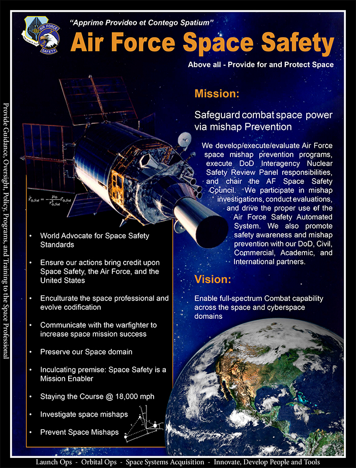 US Air Force Space Safety manifesto. credits: Air Force Sapce Safty Center