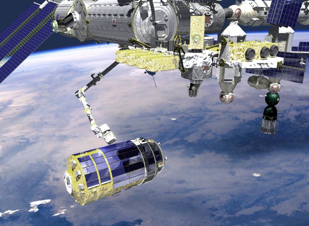 JAXA’s HTV being captured by ISS robotic arm for berthing. Credits: ESA