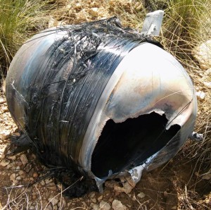 Cylindrical tank found near Isso. credits: Television Hellín.